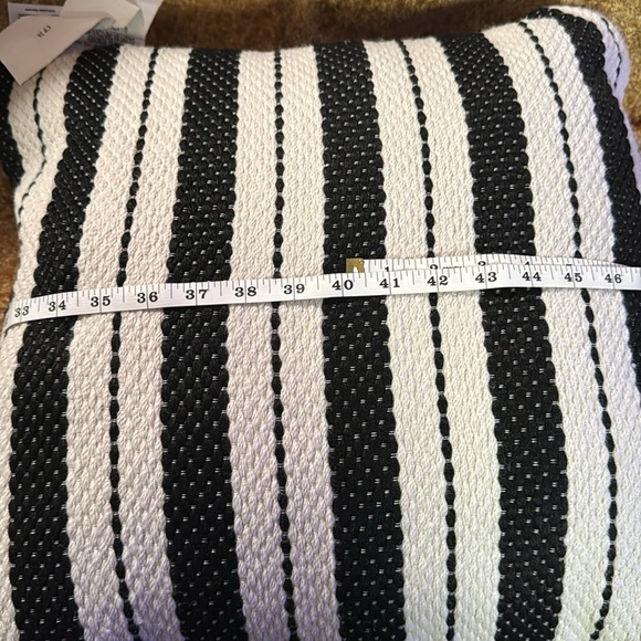 Brentwood Striped Black and White Throw Pillow - Picture 5 of 7